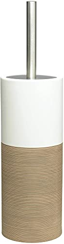 Sealskin Toilettenbürste Doppio, WC-Bürstengarnitur aus natürlichem Porzellan, WC-Bürste mit Aluminium-Griff, freistehend und somit flexibel ohne Bohren zu platzieren, Farbe: Sand, handbemalt Sealskin Toilettenbürste Doppio, WC-Bürstengarnitur aus natürlichem Porzellan, WC-Bürste mit Aluminium-Griff, freistehend und somit flexibel ohne Bohren zu platzieren, Farbe: Sand, handbemalt