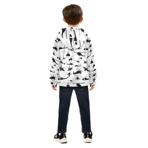 Image of Boys Fleece Jacket Hooded Autumn Winter Long Sleeve Thick Warm Outerwear;3-10 Years Kids Cute Fuzzy Jacket