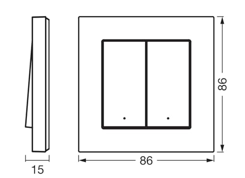 SMART+ WIFI REMOTE WALL SWITCH 2 Button