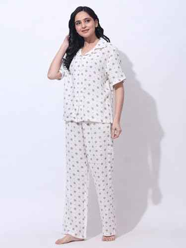 Image of B STORIES Women's Cotton Pyjama Set | Comfort and Relexed Nightsuit for Ladies