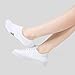 BUDERMMY No Show Socks Womens Low Cut Non Slip Athletic Cotton Invisible Women Sock 5 Pairs (US, Numeric, 6, 9, Regular, Regular, 5 Pairs White)