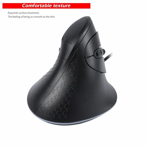 Image of YOCUNKER USB Wired Vertical Mouse 11 RGB Backlight 7200 DPI Adjustable Ergonomic Optical Mouse 6 Buttons, Reduce Wrist Strain, Compatible with MacBook /PC /Laptop /Desktop /Windows /Mac OS (Black)