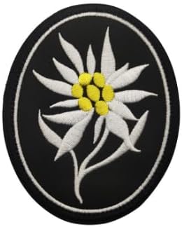 WW2 German Bright Mountain Troops Division Edelweiss Elite Military Tactical Embroidered Patches Armband Backpack Badge with Hook Backing for Clothing Patch, picture
