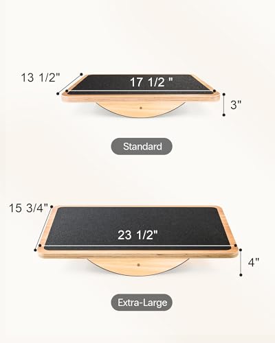 Image of StrongTek Wooden Balance Board with 2 Difficulty Options, Basic Rocker and Advanced 360 Wobble Board, Non-Slip Balance Trainer for Core Stability, Ankle Rehab, Physical Therapy and Fitness
