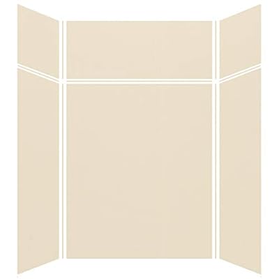 Transolid EWKX604296-38 Expressions 6-Panel Shower Wall Kit with Extension, 42-in L x 60-in W x 96-in H, Bisque