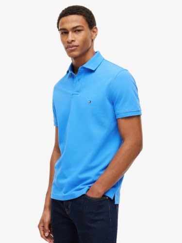 Image of Tommy Hilfiger Solid Regular fit Cotton Polo t-Shirt