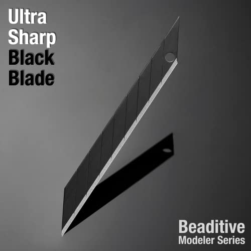 Beaditive Detail Craft Knife Blades (30 pcs) - 30 Degree Snap-Off Utility Knife Blade - Art, Craft, Model Making (Ultra Sharp Black) - Thumbnail 2