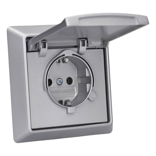 Busch-Jaeger Allwetter 44 Set: 1x SCHUKO Unterputz Steckdose mit Klappdeckel 20 EUGK-33-101 + 1-fach Rahmen 2101-33 Alusilber UP IP44