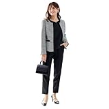 [SORITEAL] セレモニースーツ 3点セット ジャケット パンツ ブラウス パンツスーツ セットアップ 入学式 卒業式 入園式 卒園式 七五三 洗える 20代 30代 40代 50代 60代 クロ 17号 230313773