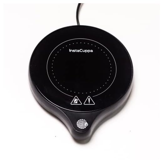 InstaCuppa Coffee Mug Warmer for Desk with 5 Adjustable Temperature Settings - Min 45*C - Max 100*C, 8 Hour Auto Shut Off, Simple Touch Operation, Light Weight and Easy to Carry Around, 200 Watt, Black