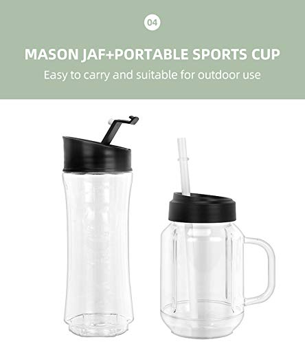 Personal Smoothies Blender, Portable Mini Blenders For Shakes And Smoothies, Single Serve Smoothies, Smoothies Maker With 20oz Travel &Lids