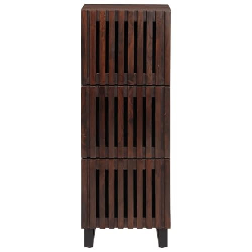 Woonisher Aparador Alto Madera Maciza Mango marrón 40x34x110 cm Armario de Cocina despensa de Cocina Armario de Cocina Alto