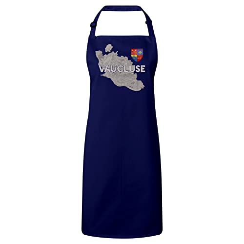 Tablier cuisine premium navy Vaucluse 84 motif carte rare Avignon
