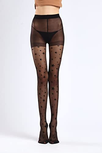 Image of Sahabowi Women Tights, Female Sheer High Waist Pantyhose, Vintage Control Top Stockings