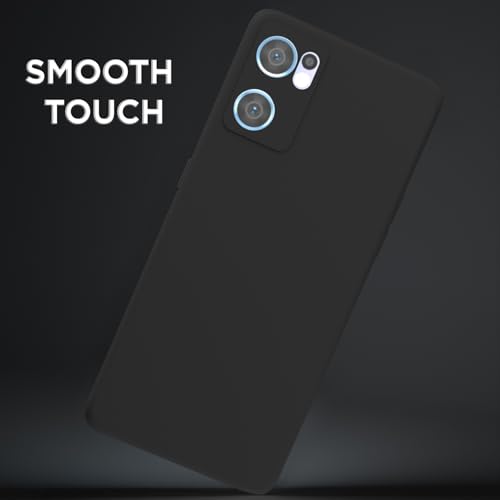 Image of Outlouders Back Cover for Oppo Reno 7 5G | Camera Protection | Durable Soft Matte Silicone Bumper Case (Black)