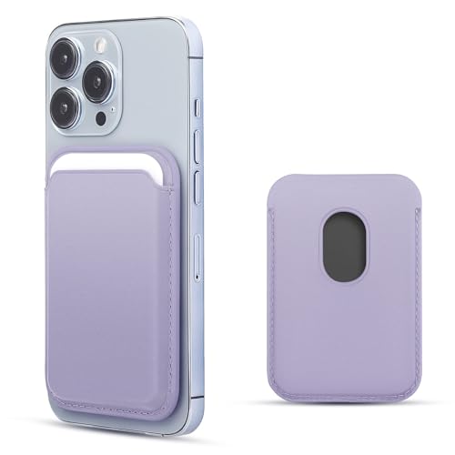 WALLFID Magsafe Wallet Leather Compatible with iPhone 17/16/15/14/13/12 Pro/Max/Plus/Mini/,Card Holder with RFID and Mag-Safe Magnet (Wisteria)