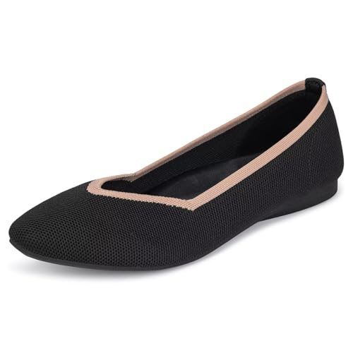 Chaussures en tricot légères contre le mal de pieds | Modèle confort noir 36.5 - 4