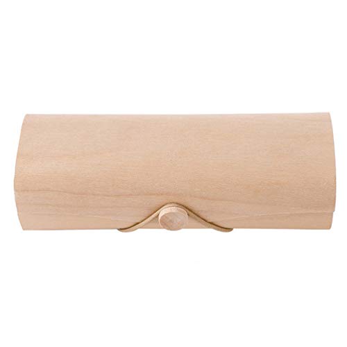 Teensery Wooden Hard Shell Glasses Case Natural Wood Protective Case for Standard Frames Eyeglasses Sunglasses