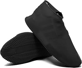 Waterproof Shoe Covers Reusable Silicone Cover Shoes Rain Boots for Men, Women, Kids |Overshoes Protectors for Kitchen, Indoor, Outdoors_ (Black, M)