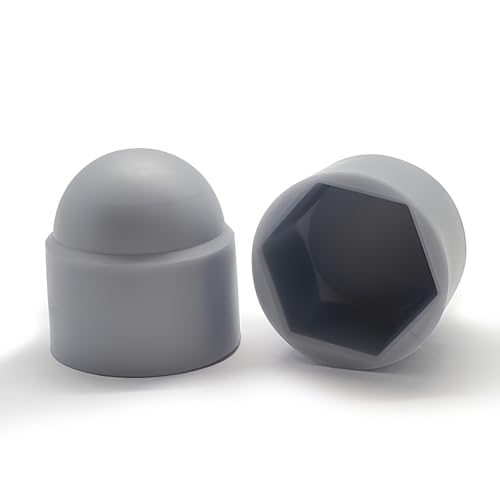 Drenky 25 Stück Abdeckkappen für Muttern M6, Schlüsselweite 10, Schutzkappen für Schrauben, Schraubenabdeckung Kappe Mutter Zum Schutz Von Schrauben Und Muttern, Grau