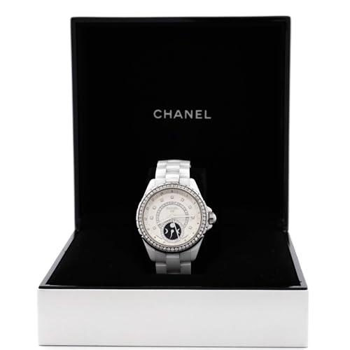 Pre-Loved J12 Moonphase Automatic Watch Ceramic and Stainless Steel with Diamond Bezel, Dial and Markers 38, White2