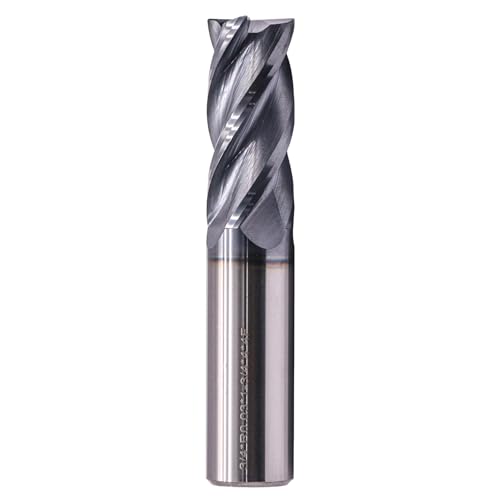 Image of Solid Carbide Corner Radius End Mill - .030 inch Corner Radius, AlTiN Coated, 4 Flute, 35 Helix, 3 /4 inch Cutting Dia, 3 /4 inch Shank Dia, 1-3 /4 inch LOC, 4 inch OAL for Milling Alloy Steel, Steel, Iron, Copper