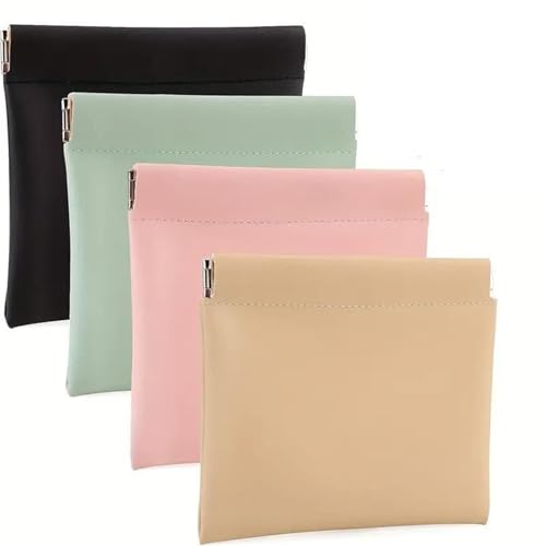 Mini trousse de maquillage portable lot de 4 pochettes souples avec fermeture automatique