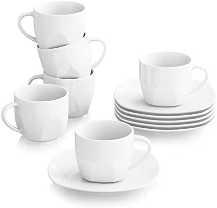 MALACASA Elisa, 6-częściowy zestaw porcelanowych talerzy deserowych 18,8 cm, 19 x 19 x 1,9 cm, dla 6 osób