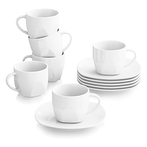 MALACASA Elisa 12-Piece Ivory White Coffee Set Cover