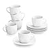 Tassen Becher günstig Kaufen-MALACASA, Serie Elisa, 12tlg. Set Cremeweiß Porzellan Kaffeeservice Kaffeebecher Set, Kaffeetassen mit Untertassen Geschirrset für 6 Personen | für Kaffee | für Tee | für Desserts |