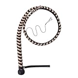 Leather Pro Impact 4 Feet Bullwhip Genuine Cowhide Leather | Hand-Braided 12 Plait Whip with Wooden Handle & Popper | Training Costume Stage Use Practice Gear Hanging Loop Included