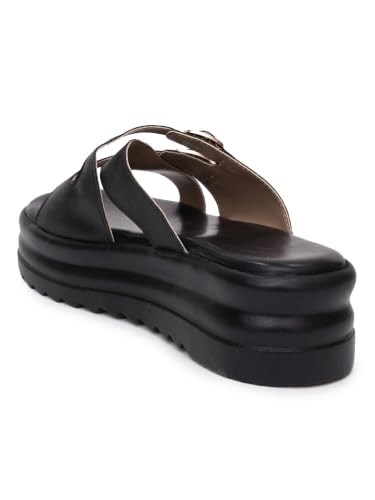 Image of TRYME Women's Stylish Platform Heel Sandals | Comfortable Slip-On Fashion Footwear for College, Office & Casual Wear