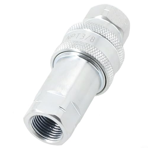 Image of Steel Hydraulic Quick Connect Coupling /Coupler Poppet Valve, Quick Release Fitting Hydraulic Coupling Connector For NPT for iso A(NPT-3 /8)