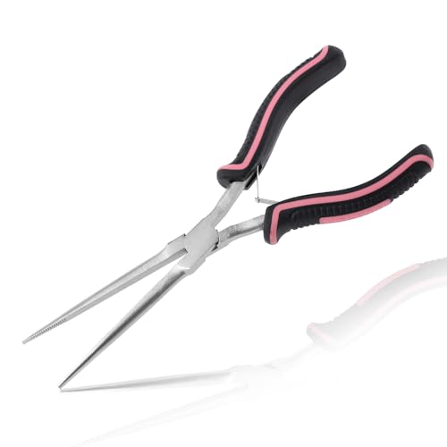 LEONTOOL 7" Extra Long Needle Nose Pliers for Jewelry Making Long Reach Tool Slim with Teeth