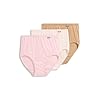Jockey Women's Underwear Plus Size Elance Brief - 3 Pack, Ivory/Light/Pink Shadow, 8