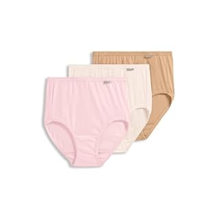 Jockey Women's Underwear Plus Size Elance Brief - 3 Pack, Ivory/Light/Pink Shadow, 8