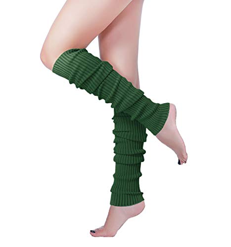 Image of v28 Women Warm Leg Warmers 80s Retro Party Costume Knit Ballet Neon Long Socks