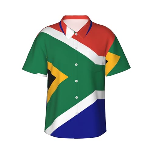 Chemise hawaïenne drapeau sud-africain EdWal pour homme et short de plage d'été