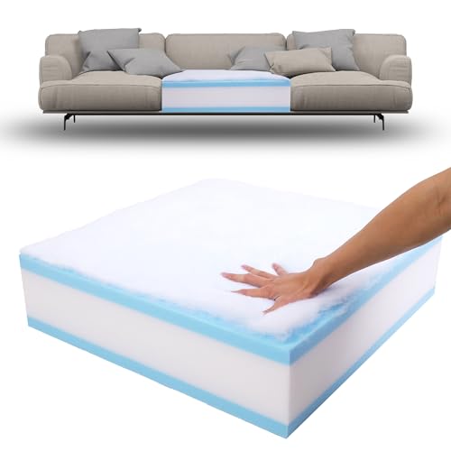 Aycsiyana Memory Foam Couch Cusion Replacement 24x24x6 Thickness 5 Layer Sofa Cushions Replacement with Removable Cover High Density 25D Upholstery Foam Replacement Couch Cushions
