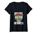 Womens Rock n Roll Grandma Vintage Guitar Player Gift V-Neck T-Shirt