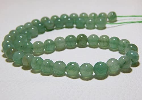 Aventurine verte naturelle LKBEADS ronde 7x6.6 mm pour remplacer les fausses perles en plastique