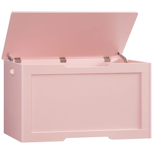 usikey 39.4 Storage Chest Toy Box with 2 Safety Hinges Toy Chest Storage Bench for Bedroom Supports 220 lb for Living Room Entryway Pink