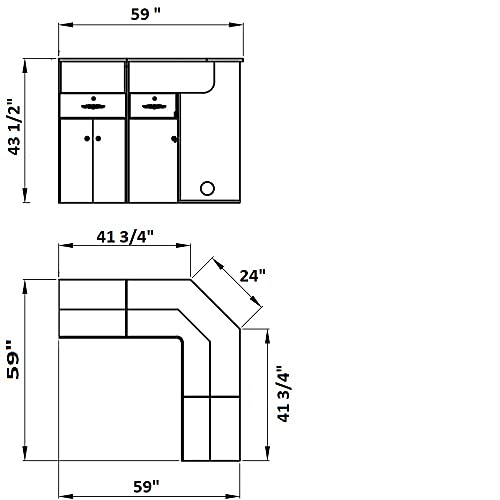 Reception Area Counter Receptionist Desk Lobby Check-In Desk With Led Lights Valencia Combo In Black #TOP2