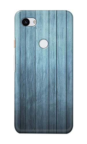 Image of Printed Hard Back Cover Case for Google Pixel 3A Back Cover (Wooden Blue) -702