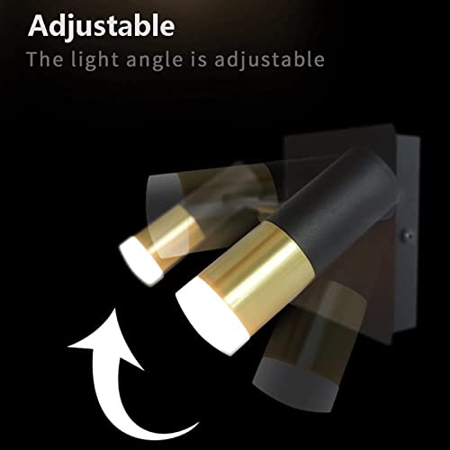 Lámpara de lectura ajustable de doble cabezal y luz LED para pared de pasillo 4