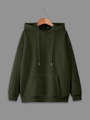 Image of Mack Jonney Solid Hooded Cotton Fleece Sweatshirt for Men-VMACK639116