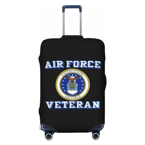 US Air Force Veteran With USAF Suitcase Cover Protector Fit 18-32 Inch Luggage X-Large, Black