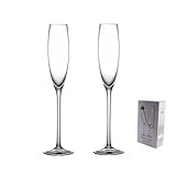 2 copas de champán de cristal, copas de vino altas transparentes con caja de regalo, 5.6 onzas, elegantes copas clásicas para tostar, cristalería sin plomo para bodas, fiestas, bares