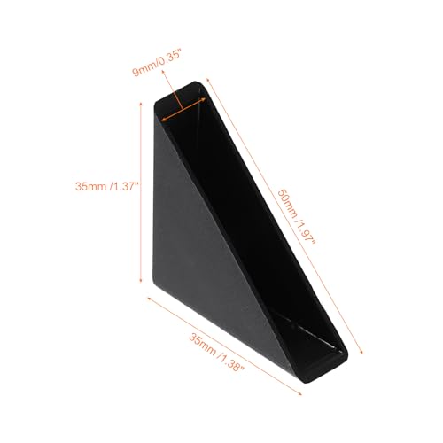 Image of uxcell 8Pcs Plastic Corner Protectors 9x50mm Right Angle Shape Glass Corner Guards Cushion for Corner Protection of Glass, Mirror, Tile, Black