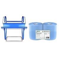 Hypafol Industrie-Papierrollen – 2 Rollen à 500 Blatt, 2-lagig, 37x36 Cm, Saugstark, Blau, Perforiert, Für Werkstatt & Restaurant